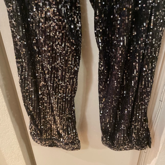 zara black sequin pants sz XL - Picture 8 of 11